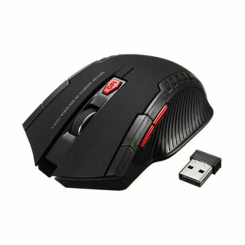 Wireless Gaming Mouse 2.4G Portable Optical Desktop Laptop - 6 Buttons BLACK USA