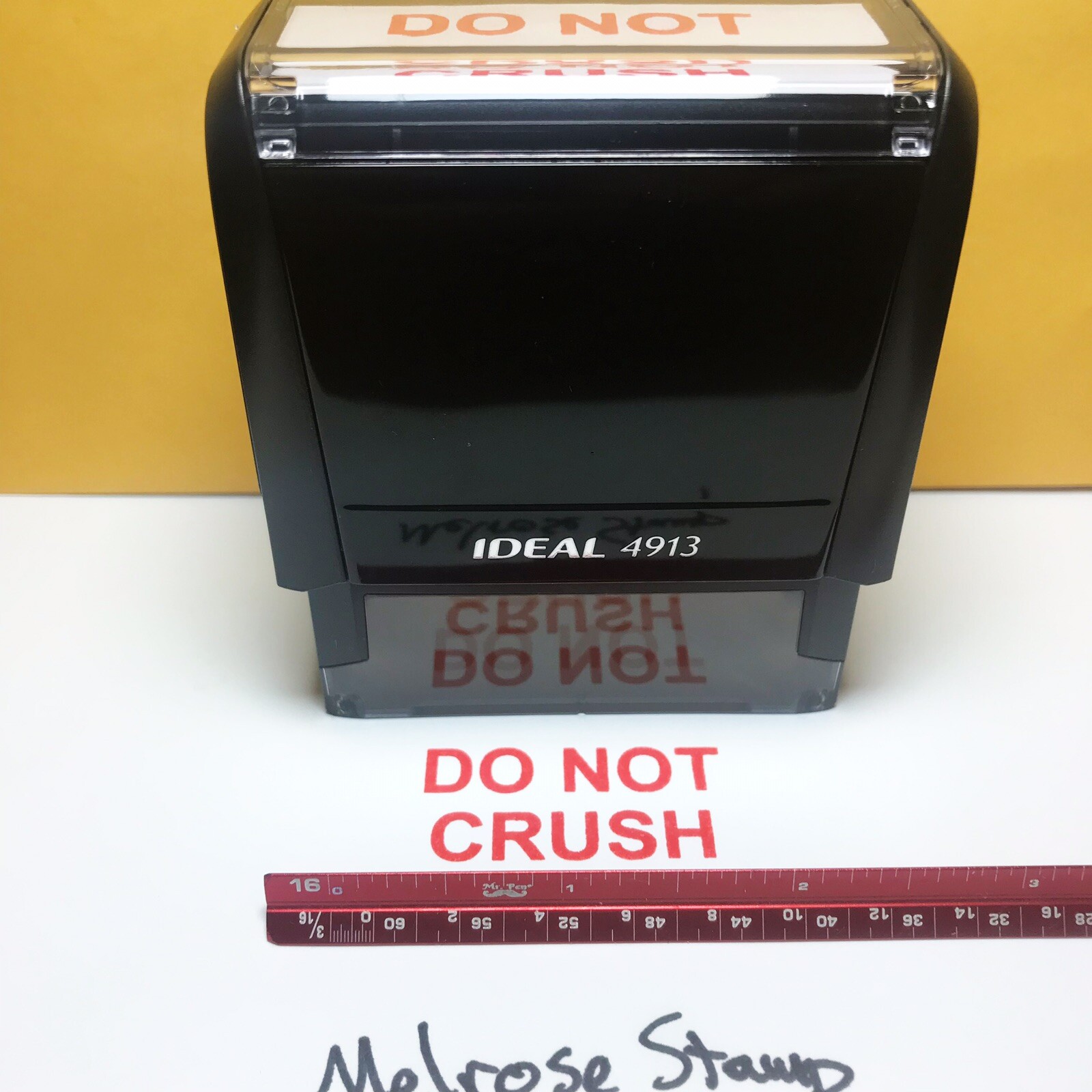 Do Not Crush Rubber Stamp Red Ink Self Inking Ideal 4913