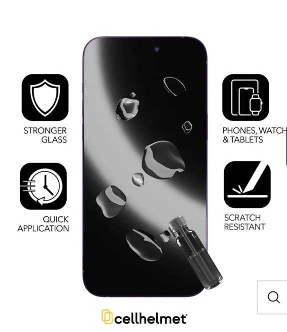 CellHelmet Liquid Glass Pro Plus Universal Screen Protection - $300 Guarantee