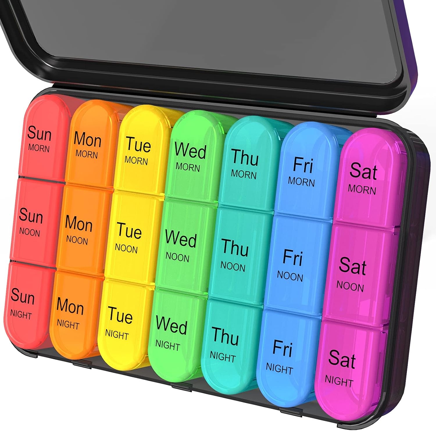 Daviky Pill Organizer 3 Times a Day, Daily Pill Box 7 Day, Weekly Cases Medicine