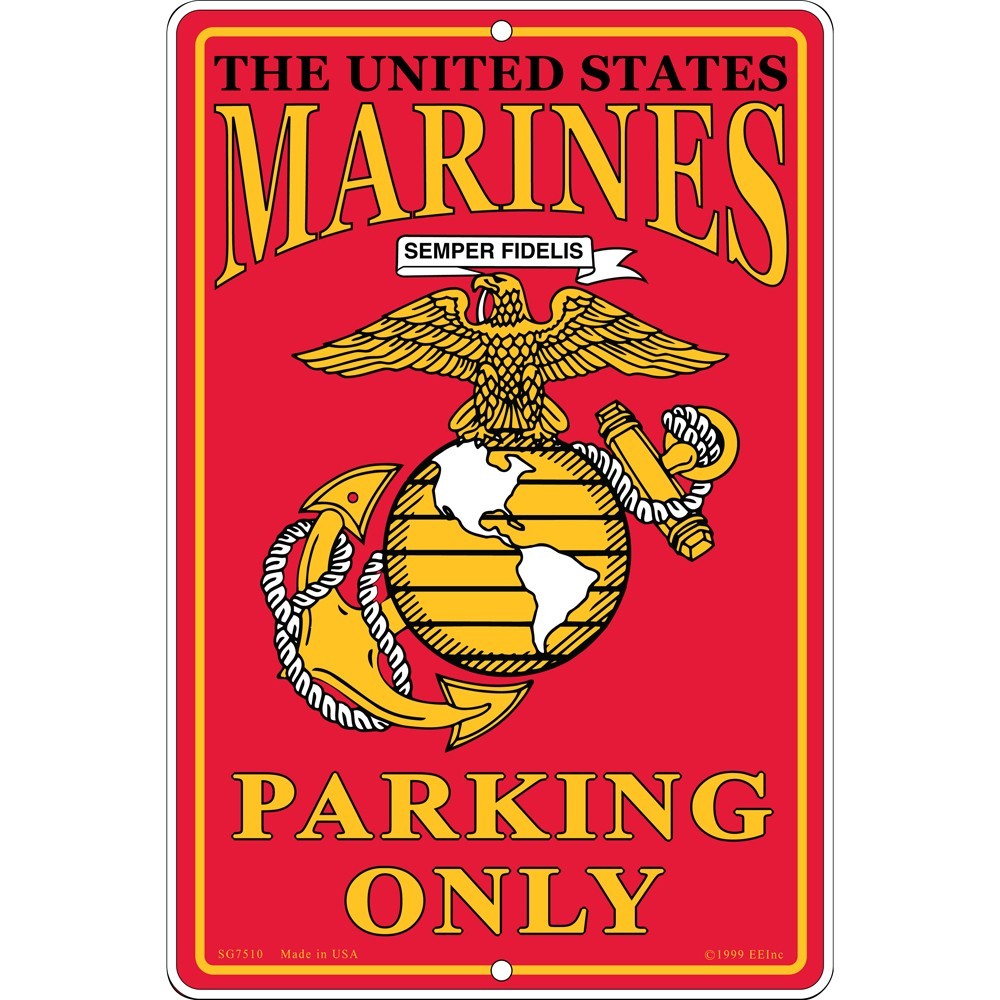 U.S. Marines Parking Only All Weather Aluminum Indoor/Outdoor Sign NEW
