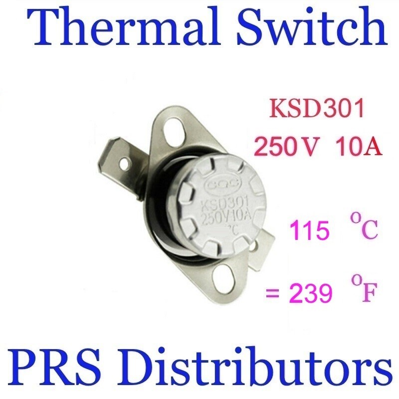 KSD301 10A 250V 115°C 239°F Thermostat Temperature Switch Thermal control Switch