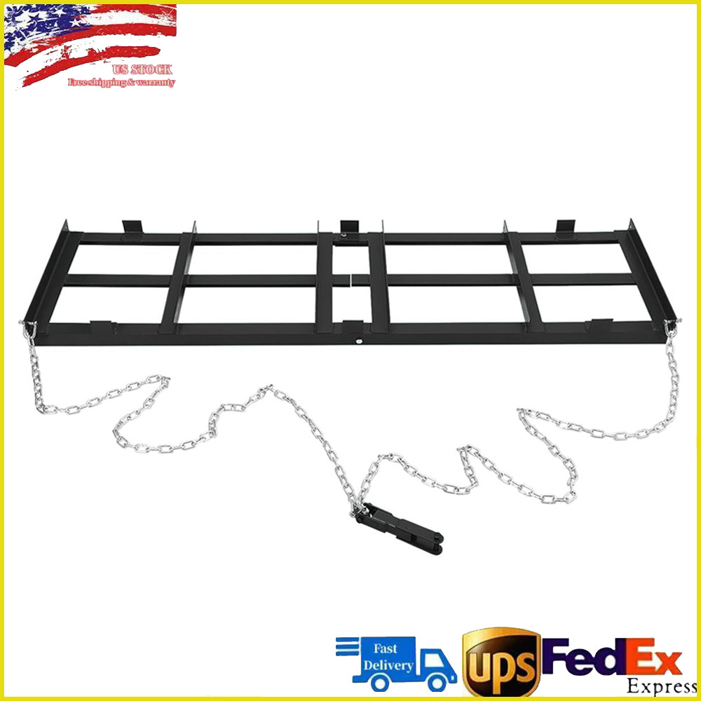 4/6/8 Ft Drag Harrow Driveway Grader Landscape Power Rake for ATV UTV Tractors