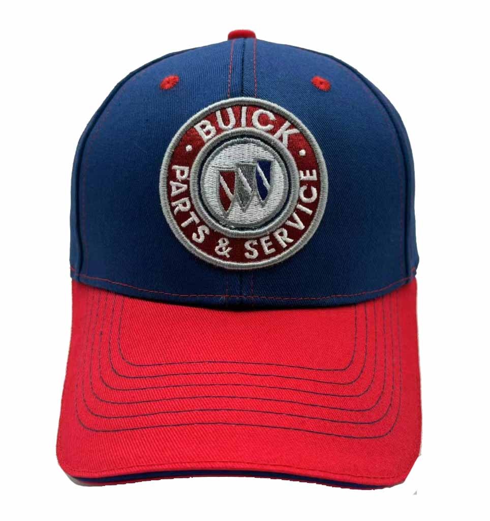 Buick Parts & Service Blue Red Bill Cap Embroidered Emblem Official Licensed
