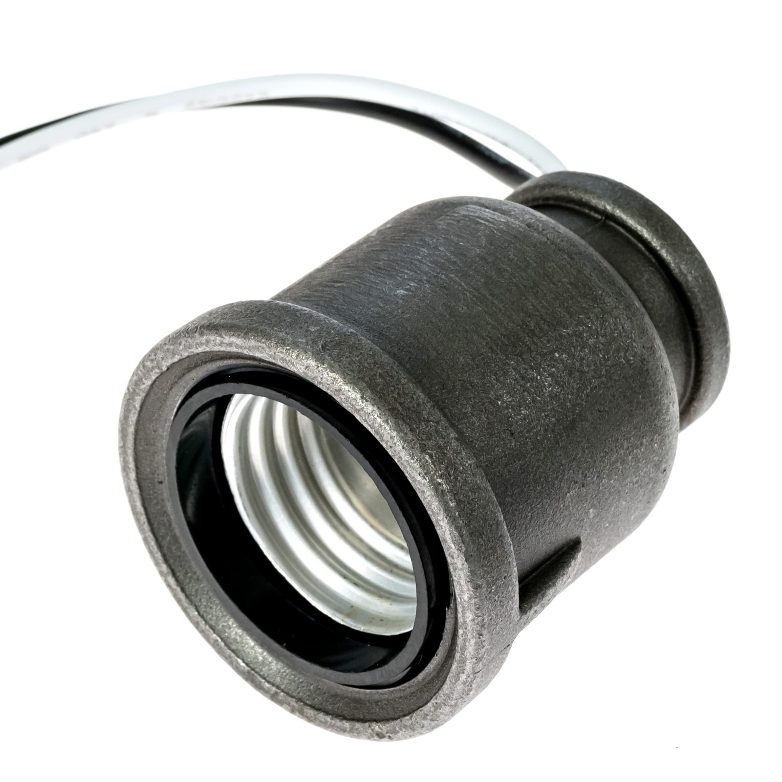 Iron Pipe Lamp Socket That fits 1/2 inch (NPT) Black