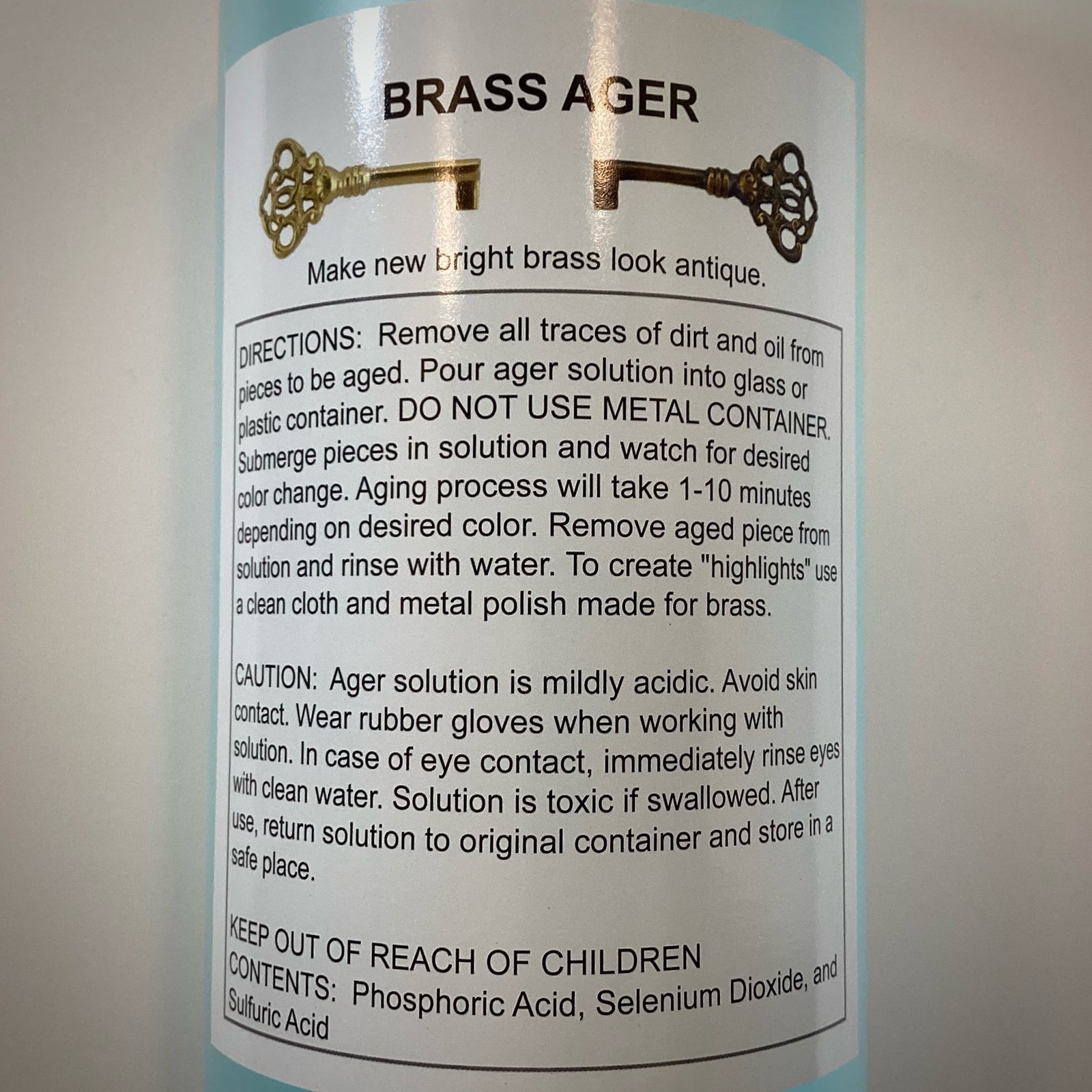Brass Ager / Brass Aging Solution 8 oz or 32 oz