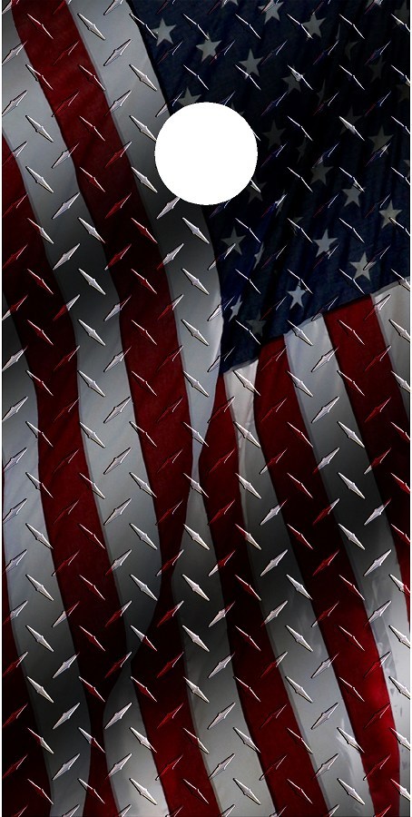 American flag diamond plate cornhole board game decal wraps