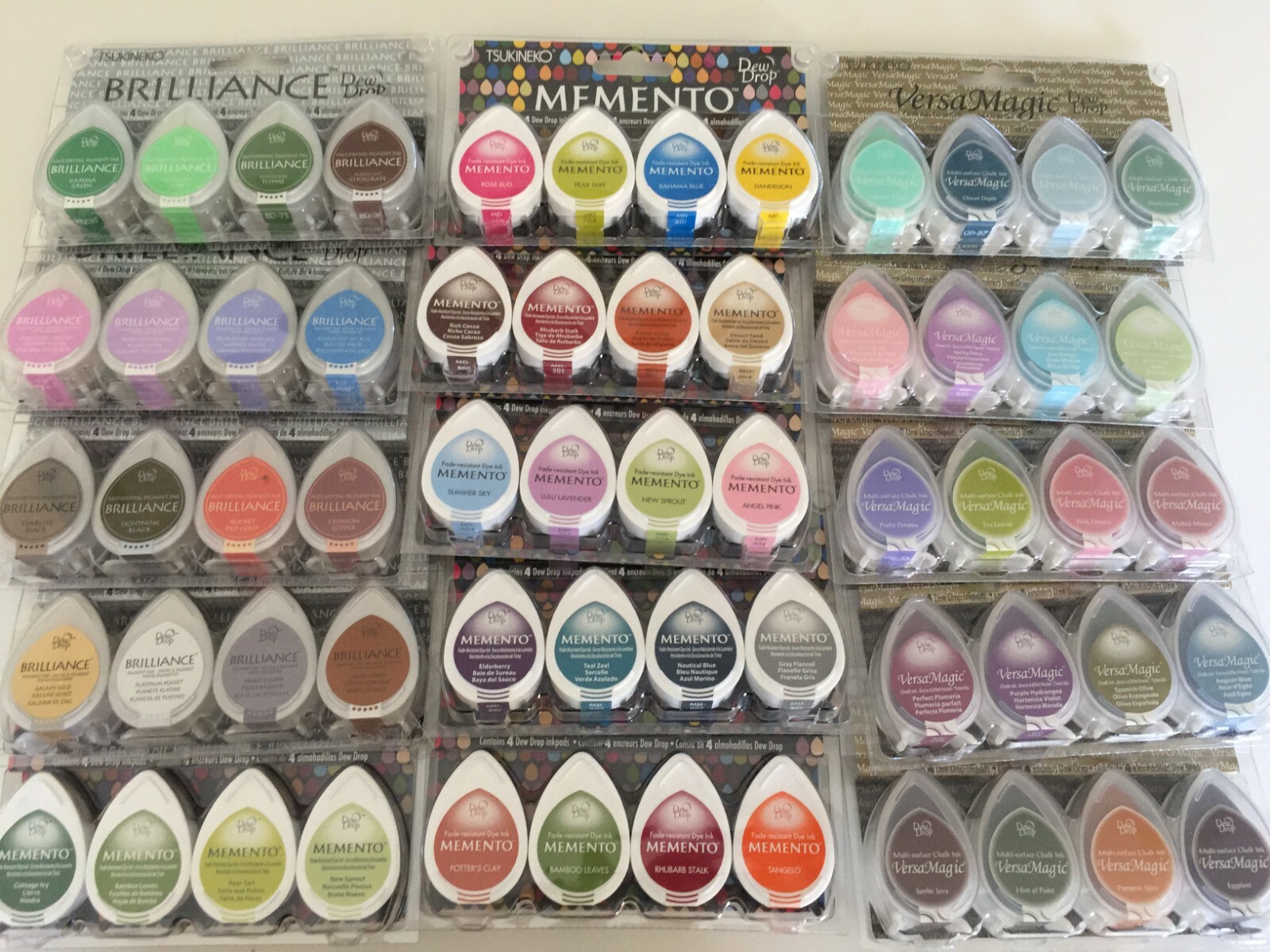 Tsukineko Memento Dew Drop Inkpads 4 Pack Ink Pad Sets - Your Choice NEW