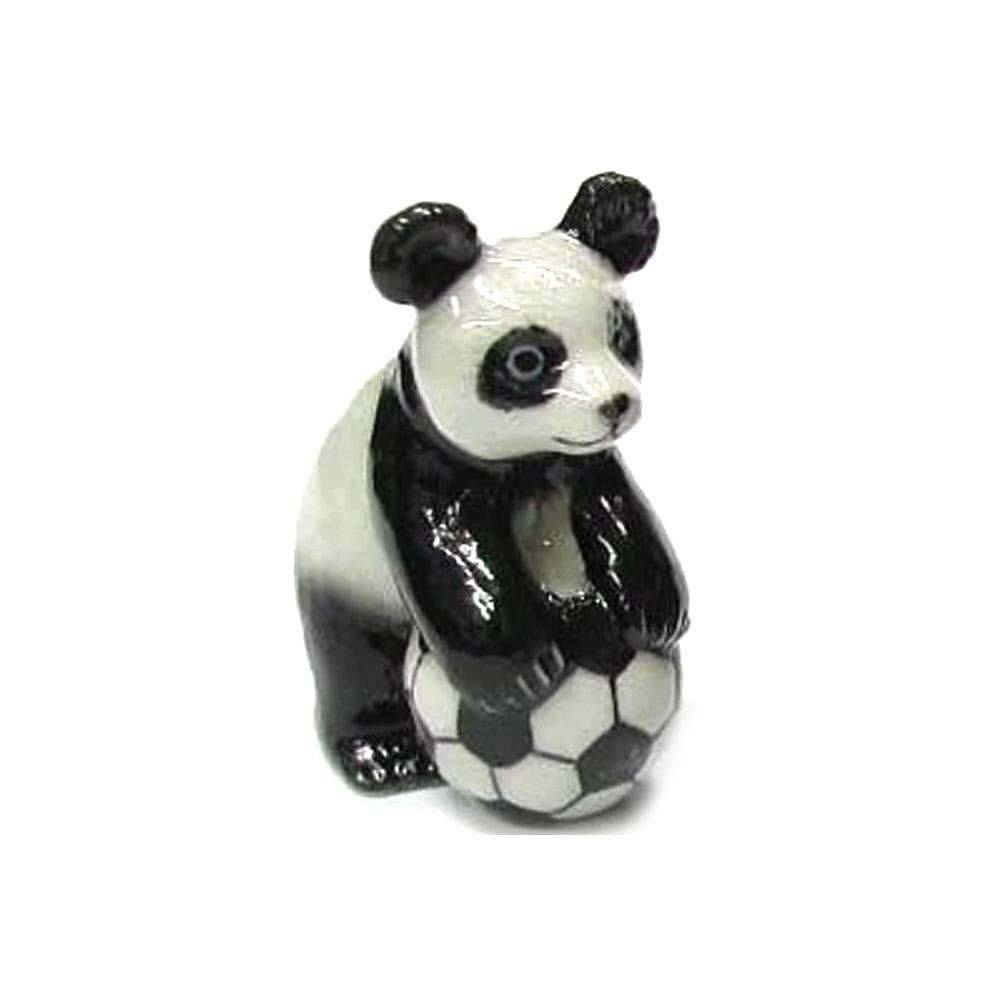Northern Rose - Panda with Soccer Ball Standing - Miniature Porcelain Figurine