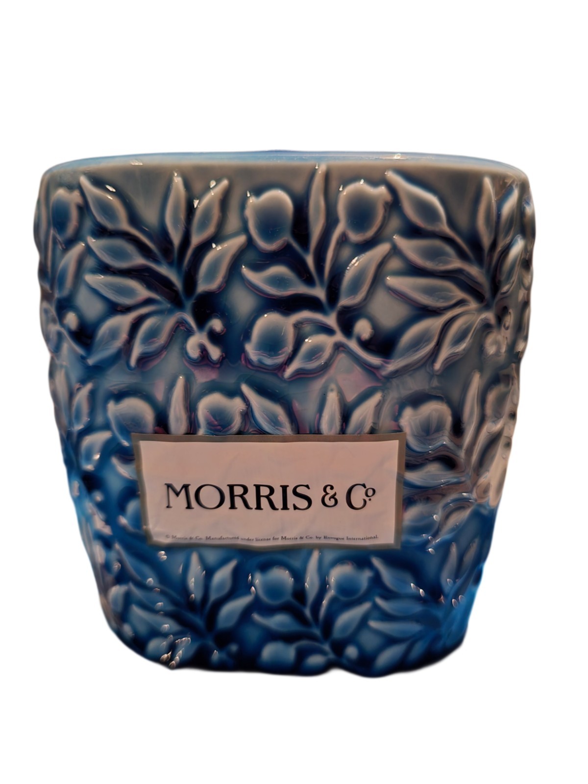 William Morris & Co Bathroom Vanity 3pc Ceramic Accessory Set Blue Floral - NWT