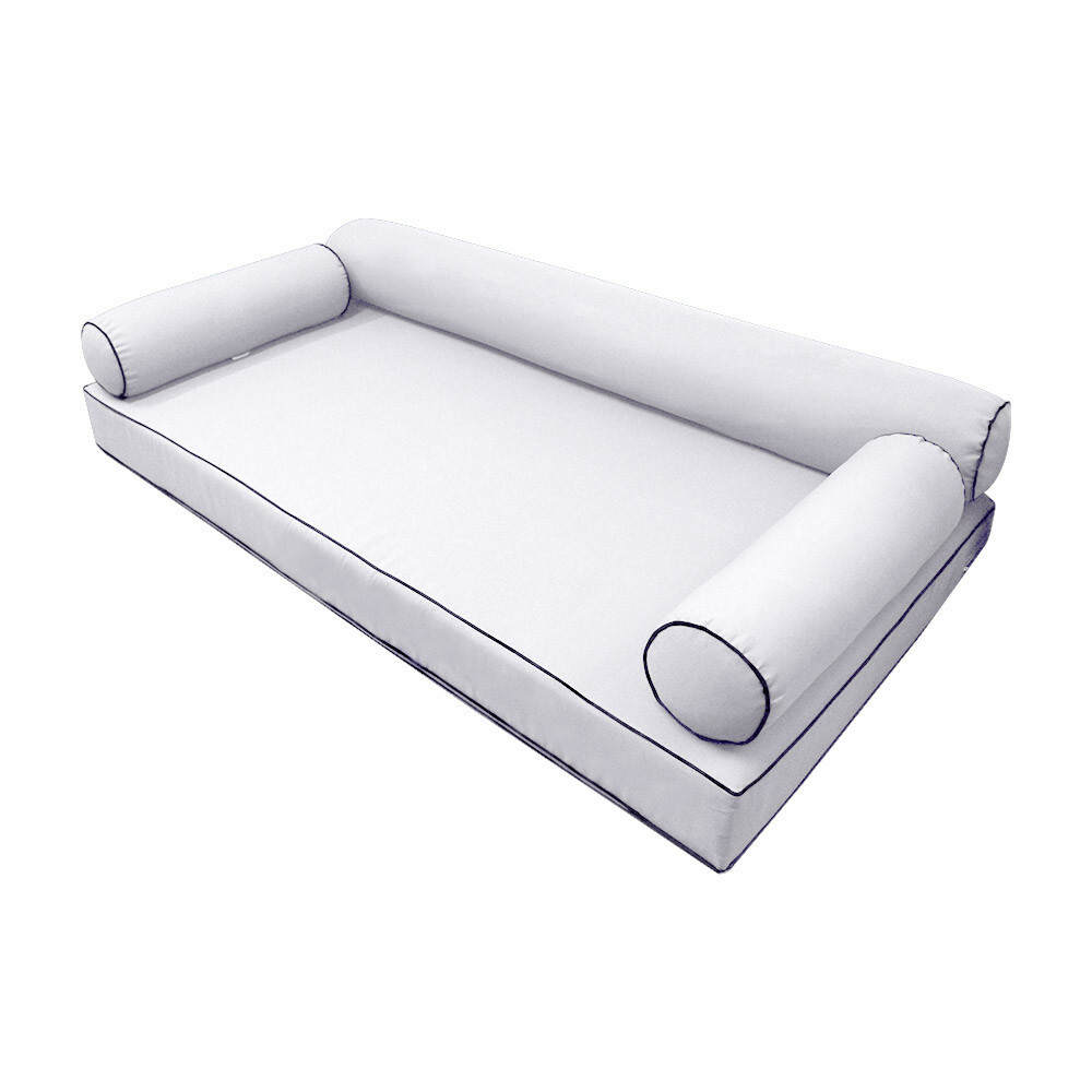 |SLIPCOVER ONLY|S6 Daybed Bolster Pillow Covers Contrast Piped Trim Crib AD105