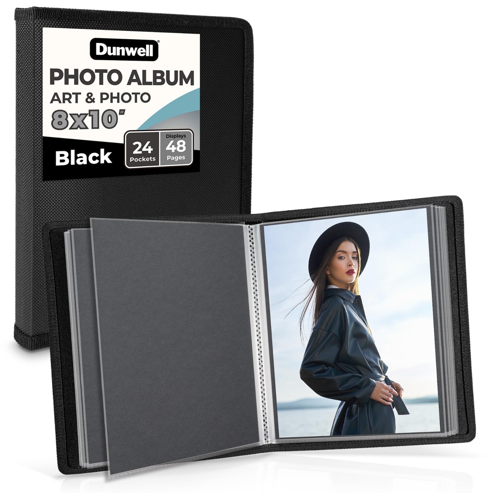 Photo Album 8x10 (Black) with Mounting Paper, 8 x 10 Photo & Art Portfolio Prese