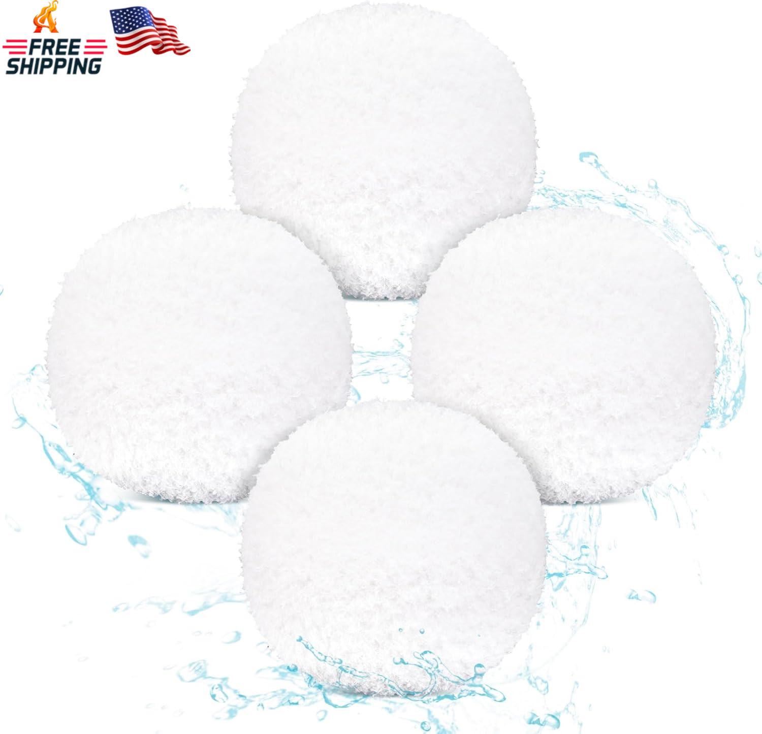 BOXOB 4Pcs Scum Absorbing Ball for Hot Tub Scum and Pool, White Plunge Scum Ball