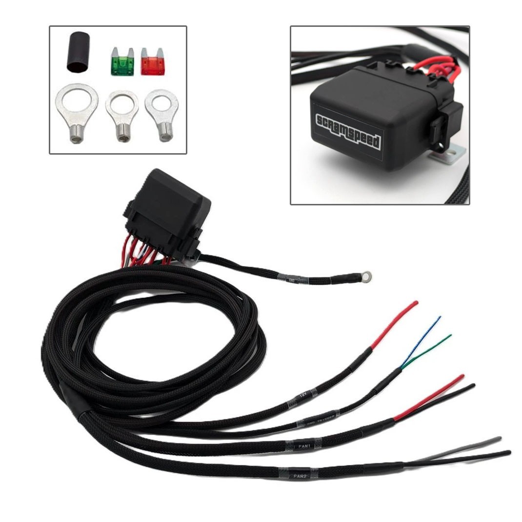 E-Z Install Dual Electric Fan Relay Wiring Harness - ground/PCM Trigger