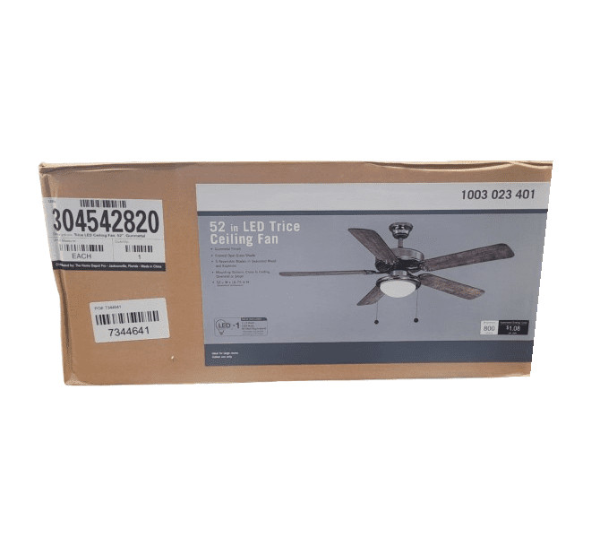 Hampton Bay Trice 52 in. LED Gunmetal Ceiling Fan with Light Kit