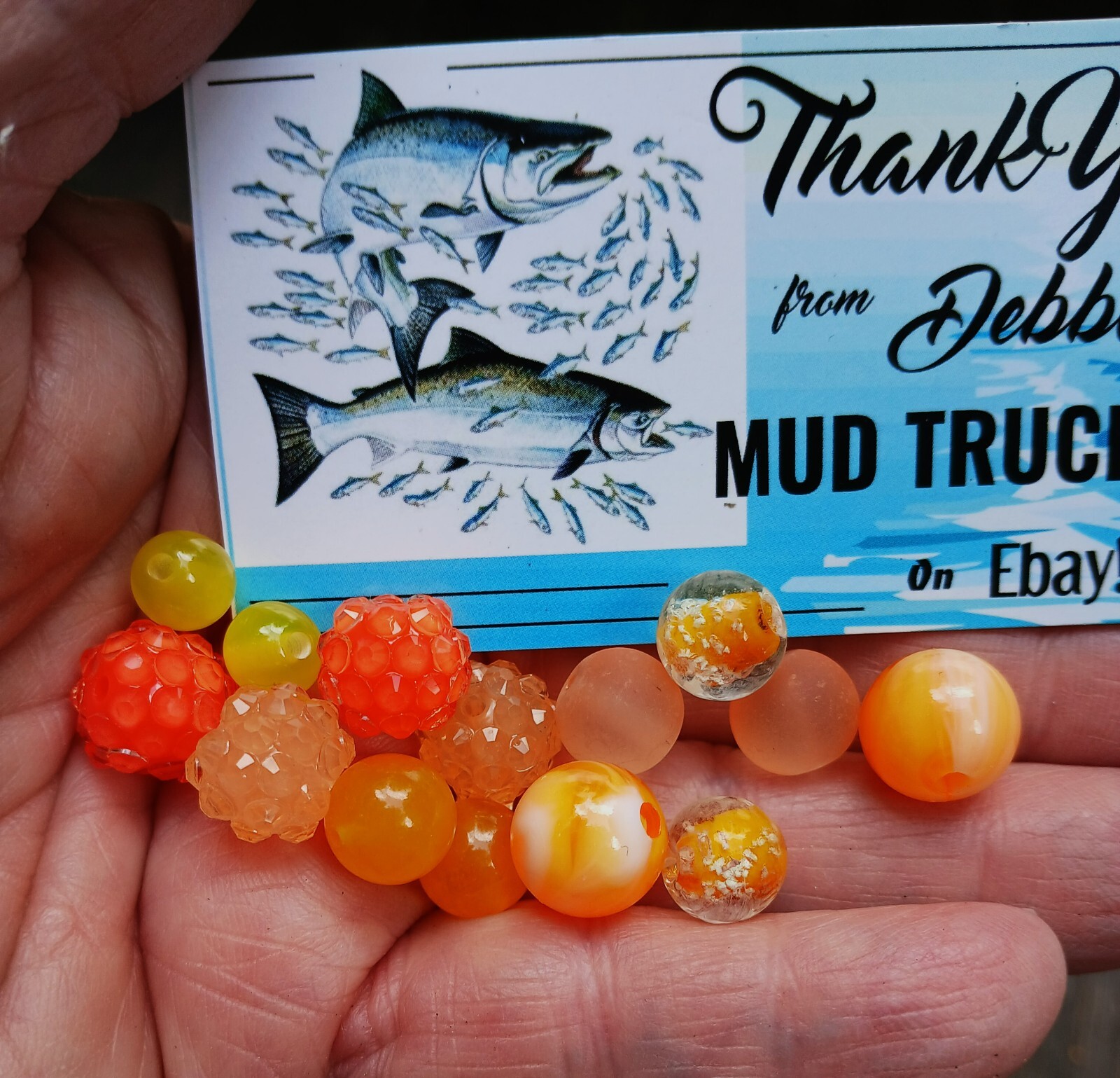 Trout Salmon Steelhead Fishing Beads Assortment 14ct-8mm, 10mm, 12mm, orange