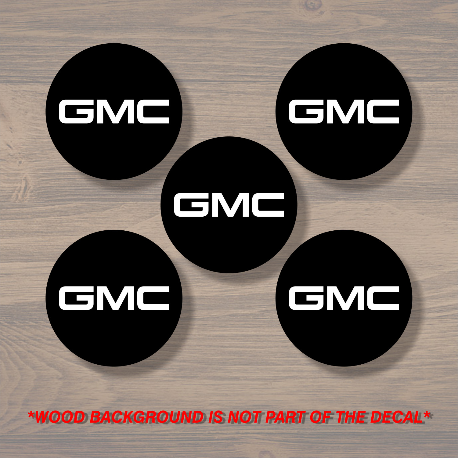 Vinyl Decal Sticker Overlays Fits GMC Wheel Center Cap x5