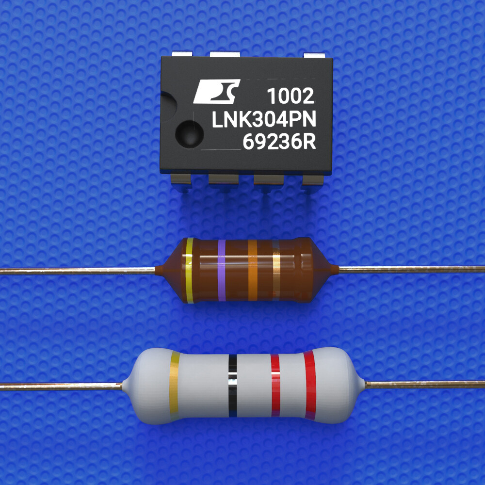 LNK304PN + resistor 22 Ohm 3W + RF choke 470μH Whirlpool, AEG, Bauknecht etc
