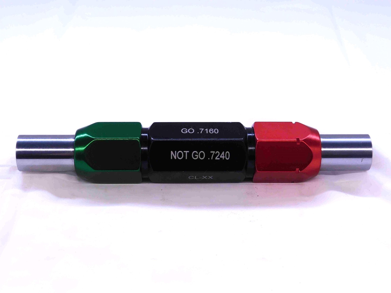 .7160 & .7240 CL XX PIN PLUG GAGE GO NO GO .7188 -.0028 23/32 18 mm .716 .724