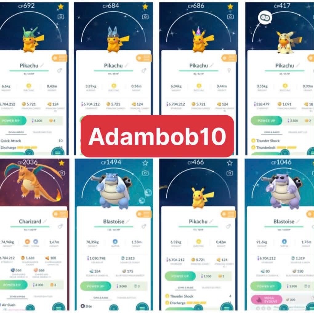 Pokémon Go - Shiny Pikachu Costume / Clone - Guarantee Lucky Trade 20K Stardust