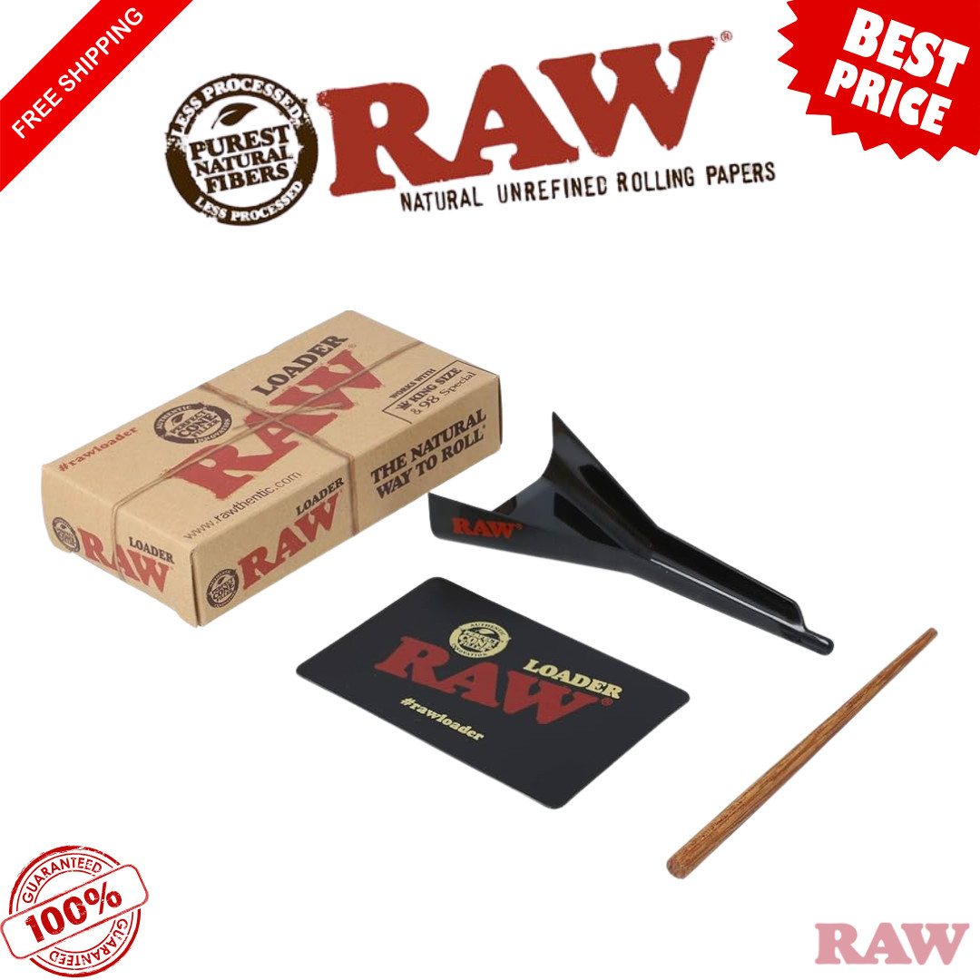 RAW Cone Loader for Lean and 1 1/4 with Scoop Card and Poker