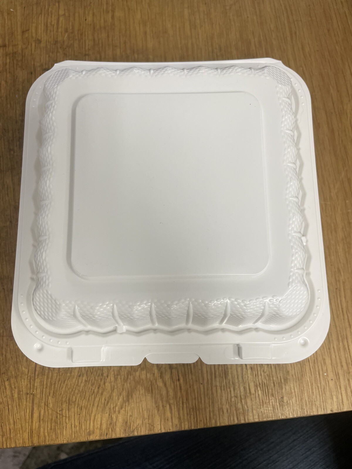 150 Case 8x8 Ivory Plastic Hinged Take Out Containers PP Microwavable 8"x8"x3"