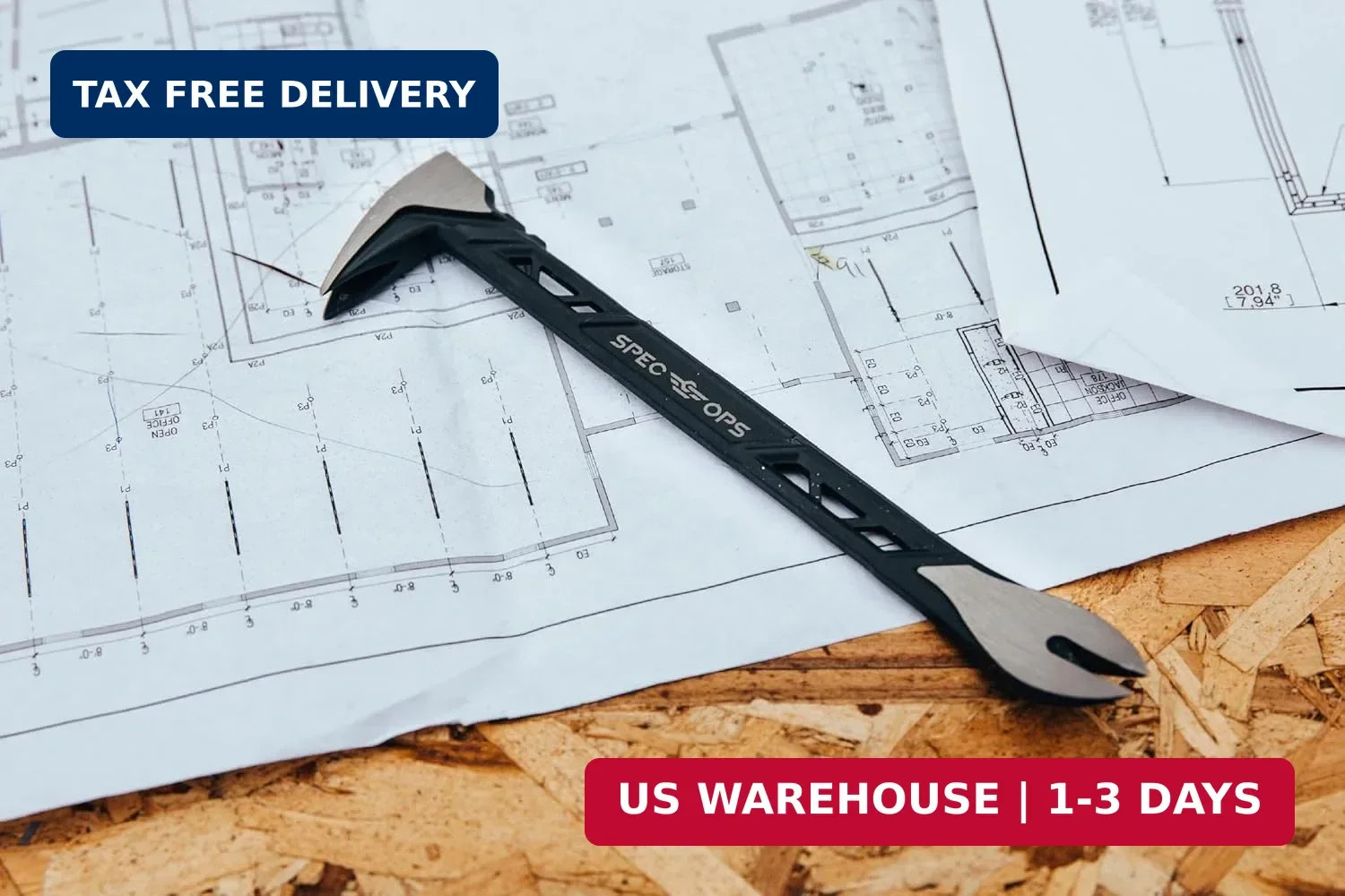 Spec Ops Tools Nail Puller Cats Paw Pry Bar for Prying, Demolition & Nail Pullin