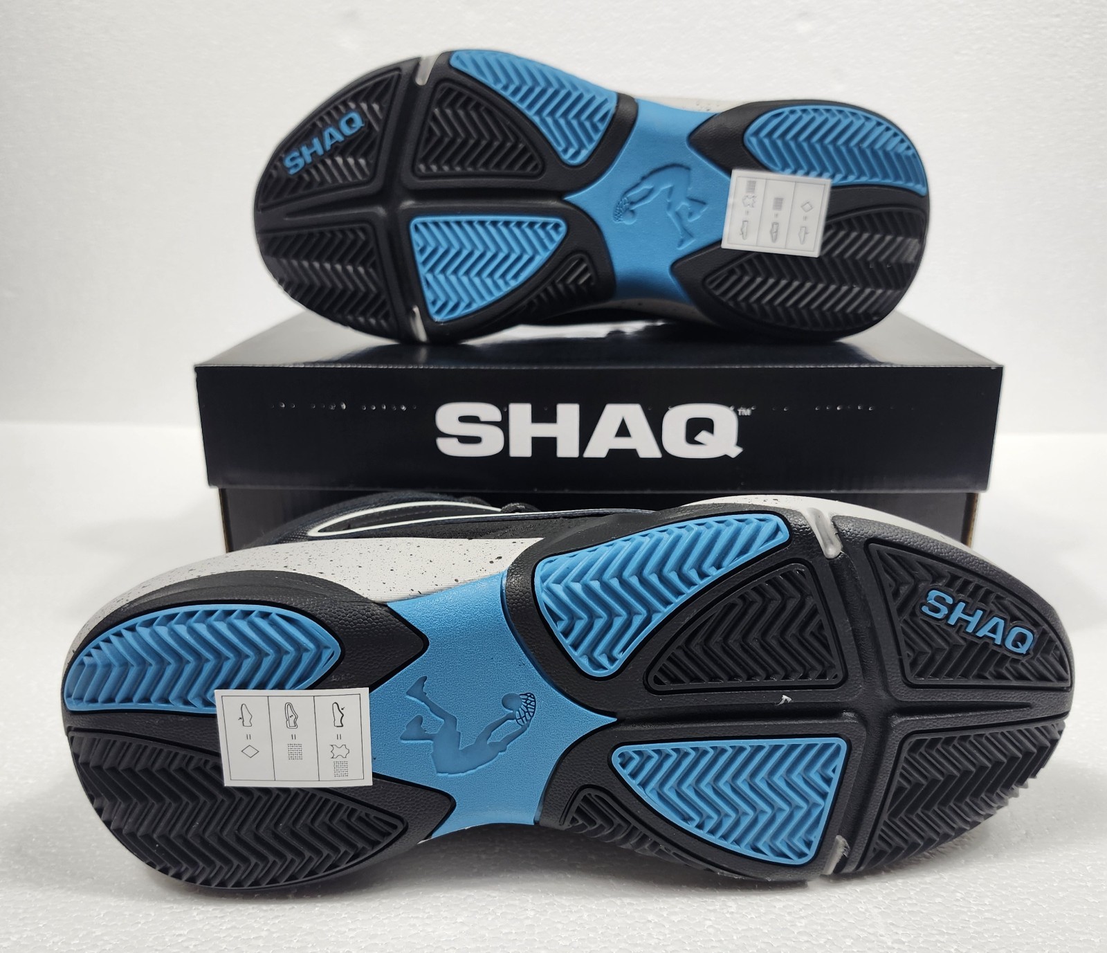 Men's Basketball Shoes Sneakers Size 8 Black Gray Blue Shaq Speed Demon Mid Top