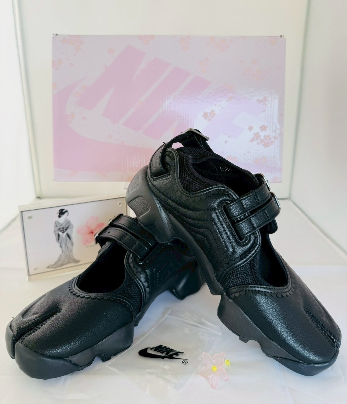 Nike W Air Rift BR IB8881-001 Black Split Toe Tabi Style Running Shoes Women’s
