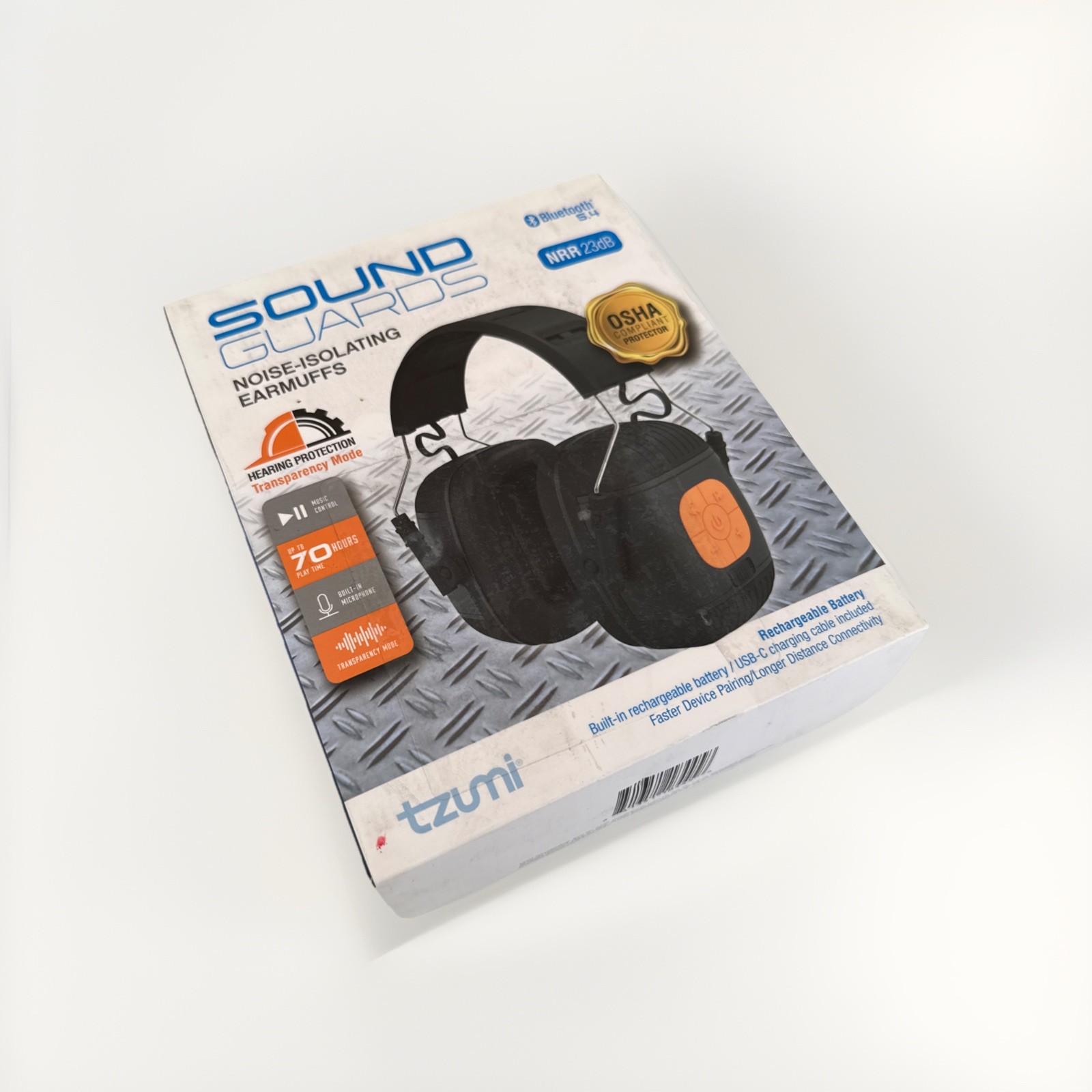 Tzumi Sound Guards Bluetooth Noise Hearing Protection Headphones - New, Open Box