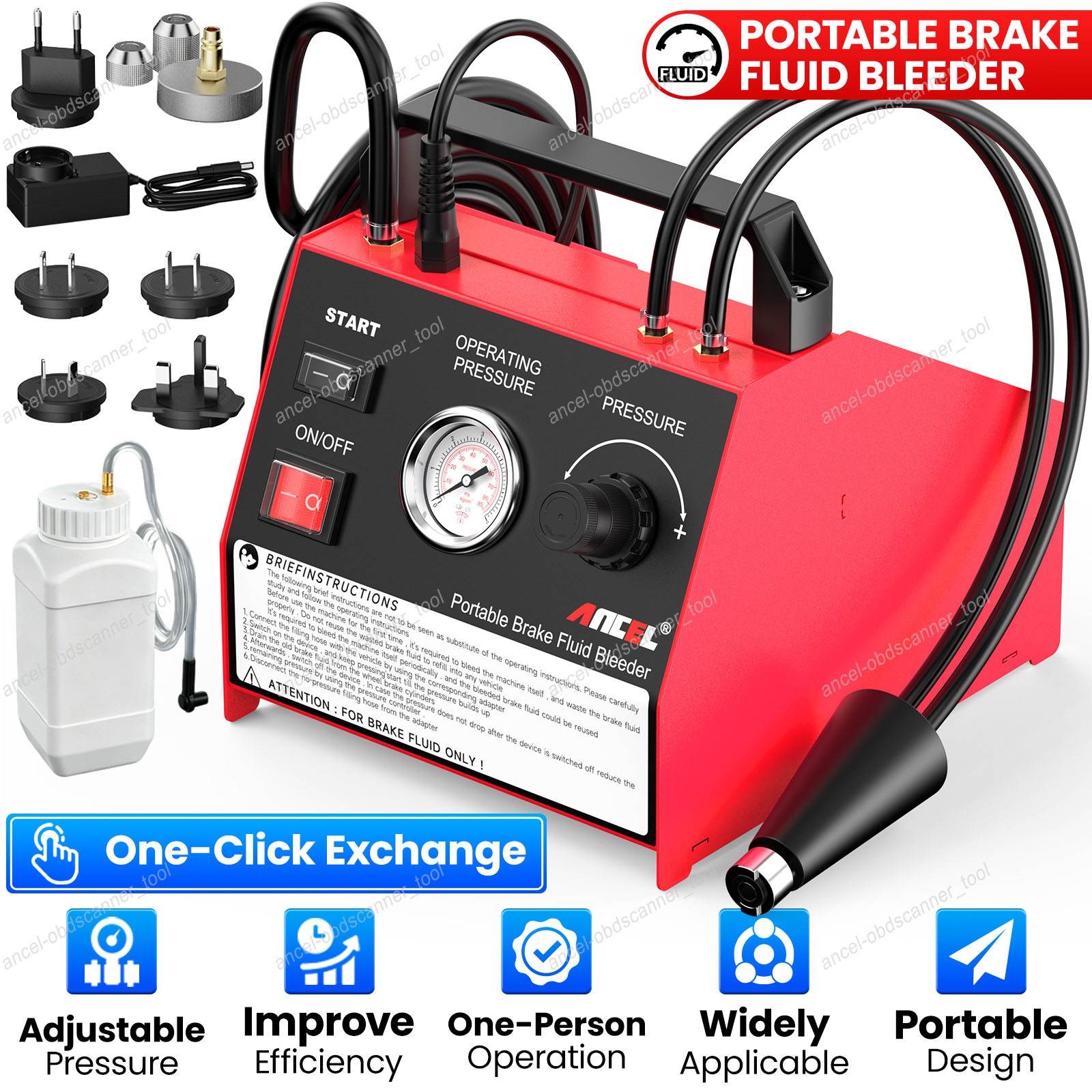 ANCEL BR2000 Brake Fluid Exchanger Improve Efficiency Brake Bleeder For Chrysler