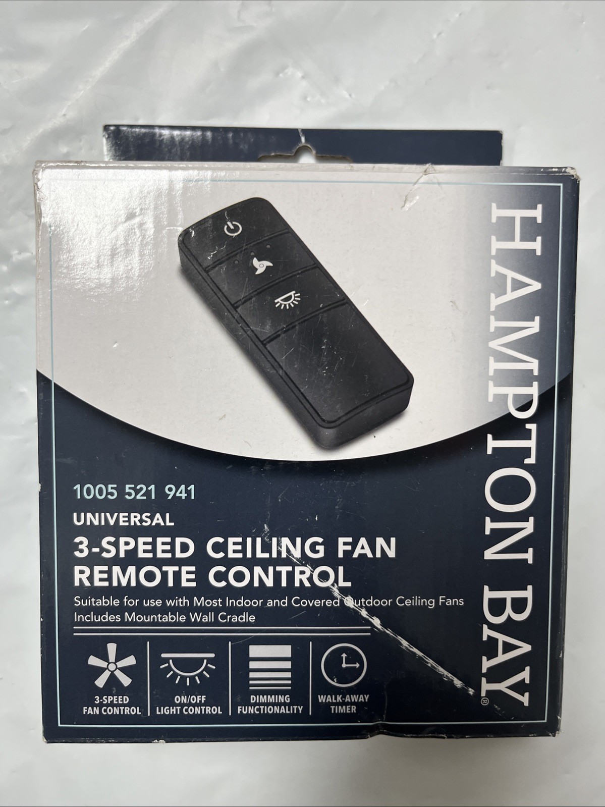 Hampton Bay Universal 3-speed Damp Rated Ceiling Fan Remote Control with Dimming
