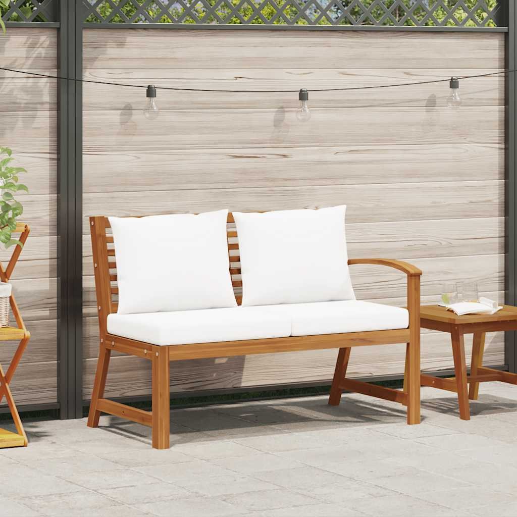Patio Bench Outdoor Sectional Sofa with Cushions Solid Acacia Wood vidaXL