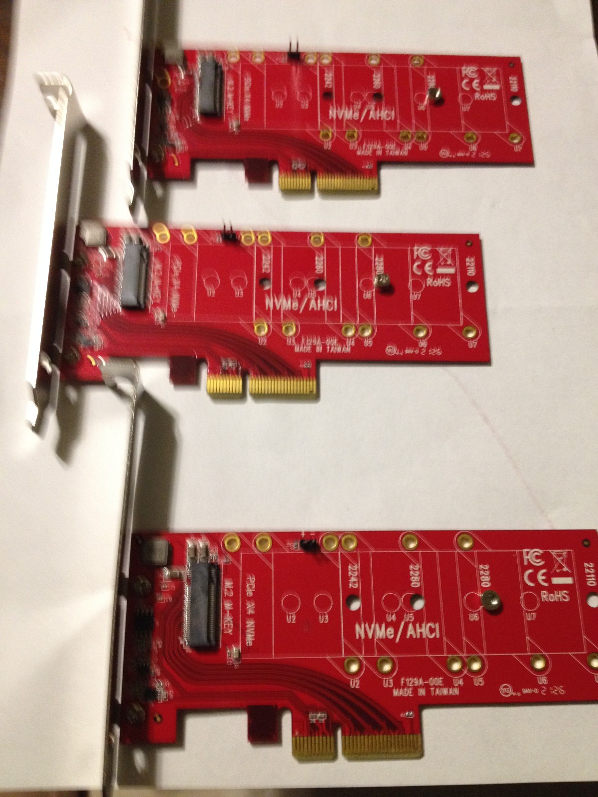 LOT OF 3 ...StarTech.com PEX4M2E1 M.2 Adapter NVMe/ACHI...USED