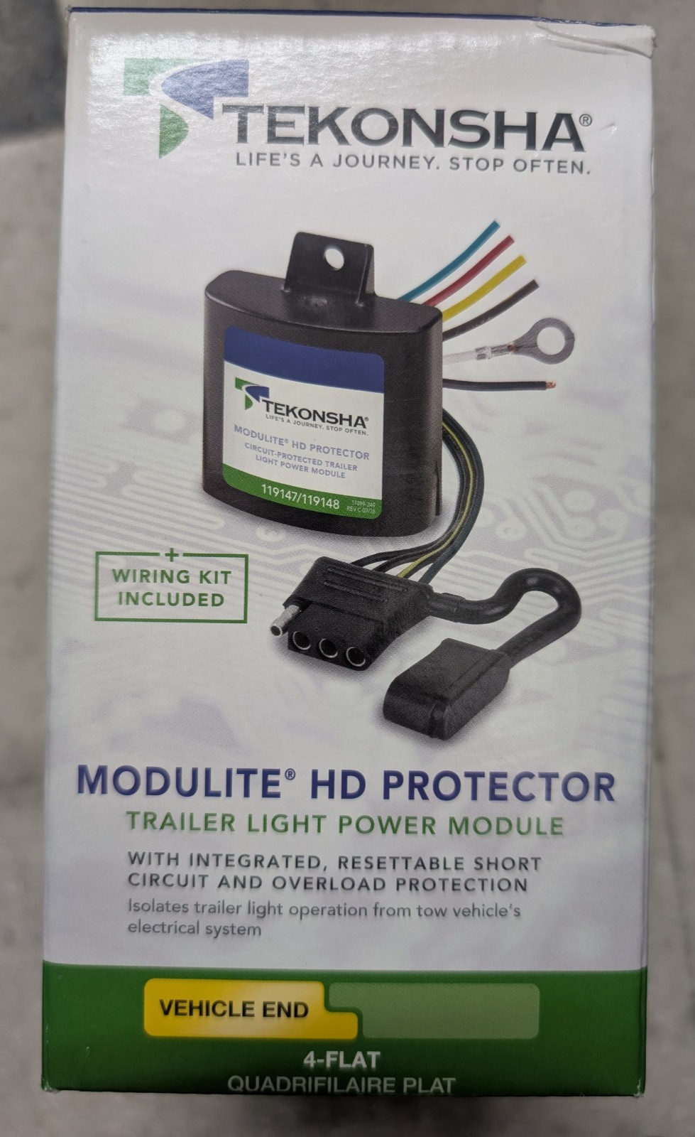 TEKONSHA OEM MODULITE HD PROTECTOR VEHICLE END 4-FLAT 119148