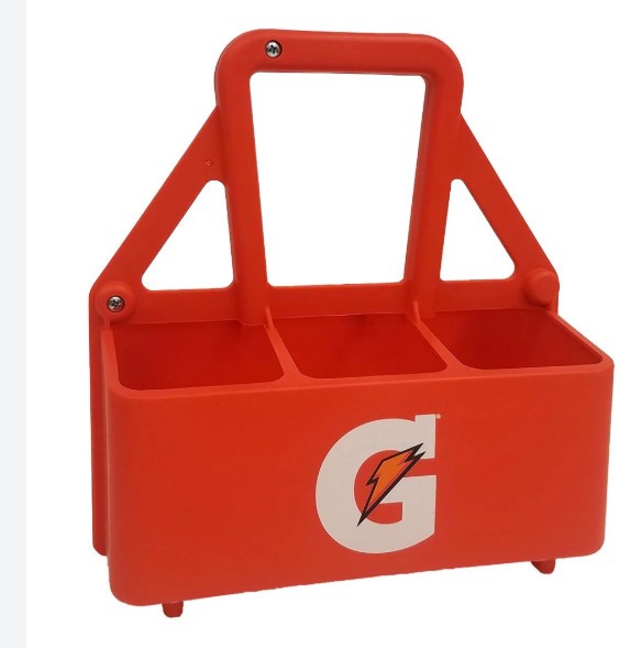 Gatorade Carry Caddy Case 6 Squeeze Bottle Sports Drink Capacity Orange Coaches