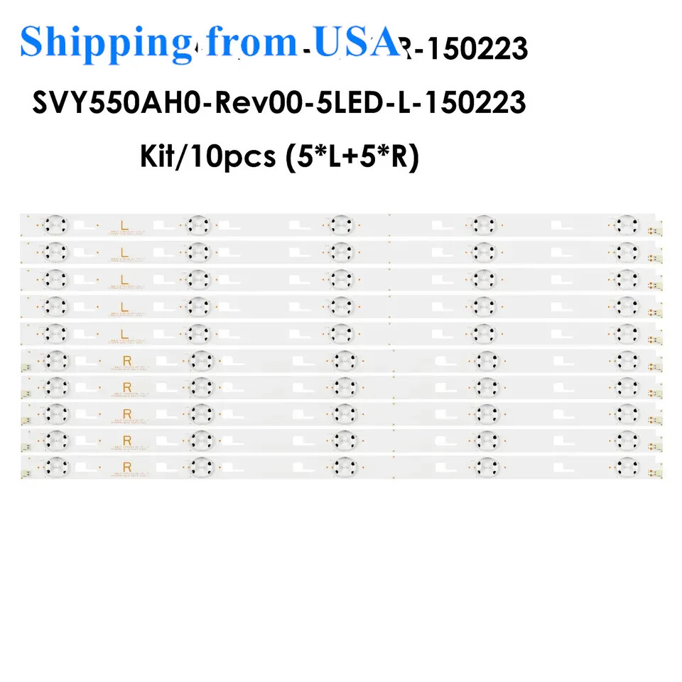10pcs LED backlight bar For Sony XBR-55X810C KD-55X8005C SVY550AH0 KD-55X8000C