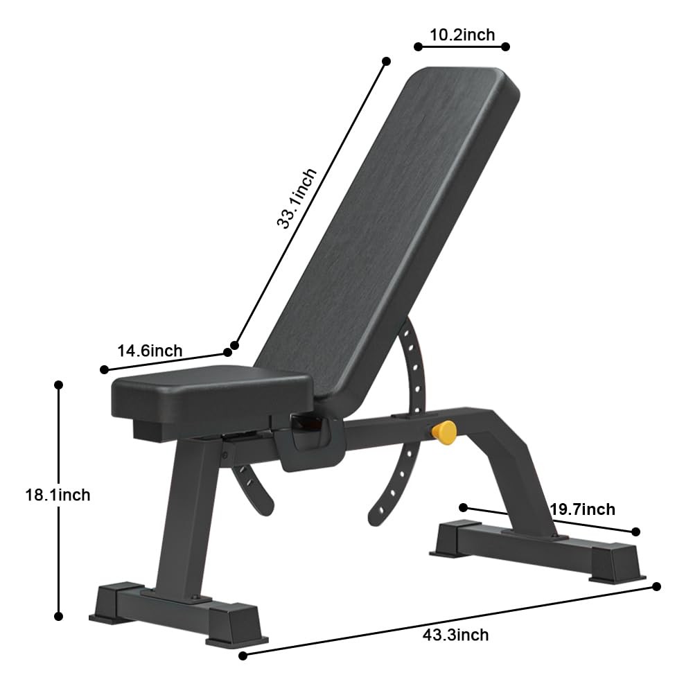 Adjustable Bench, Professional Weight Bench, Incline Flat Decline Sit Up Benc...