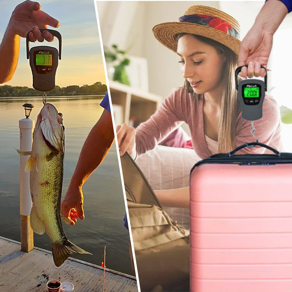 Digital Fish Scale, Electronic Hanging Fish Weight Scale with Large Handle & Mea