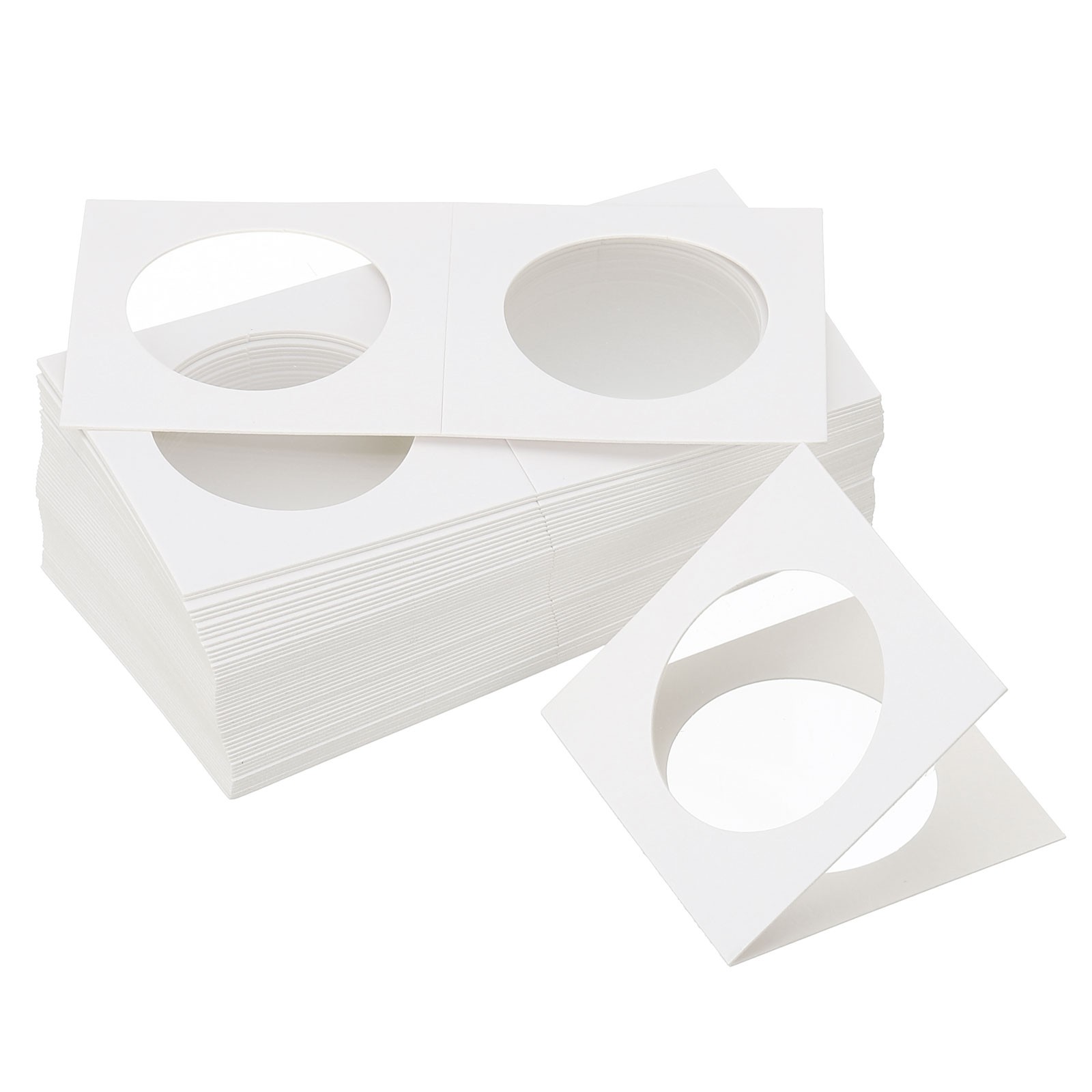 2x2 Coin Flips, 400 Pack 35mm Cardboard Coin Holder Paper Coin Holders, White