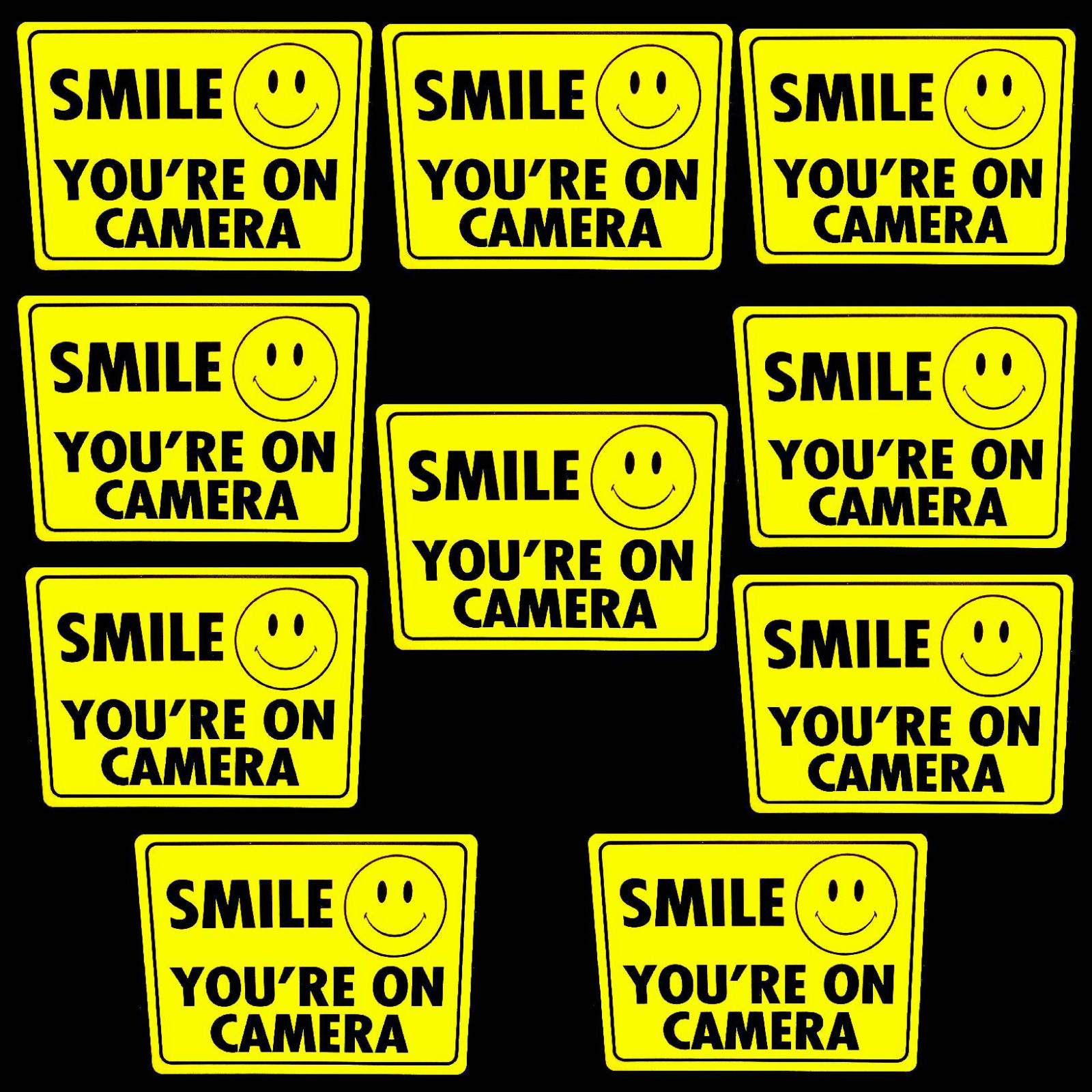 PARTY STORE COOLER DOOR SMILE SECURITY SURVEILLANCE CAMERAS WARNING STICKERS LOT