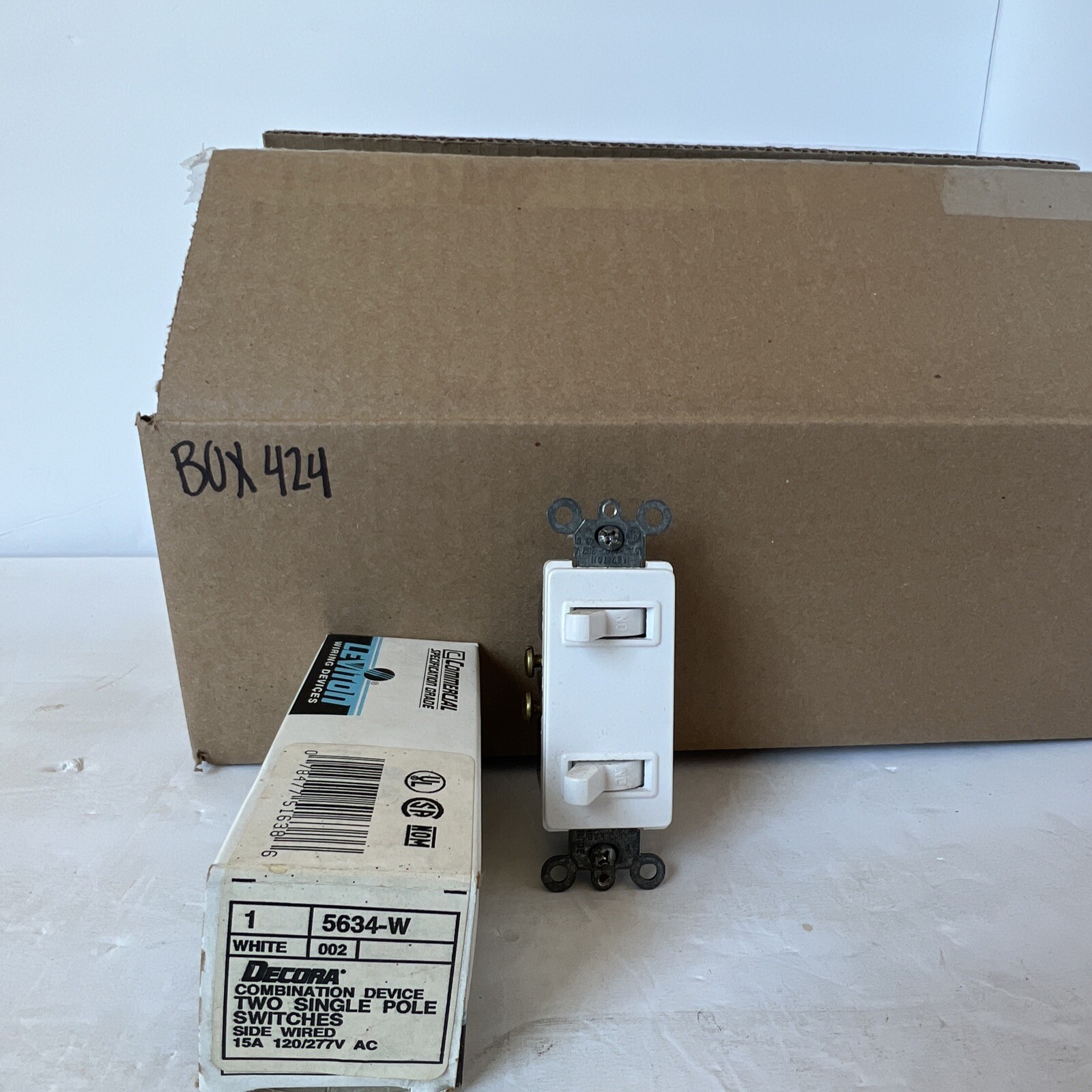 Leviton 5634-W Two Single Pole Switches White
