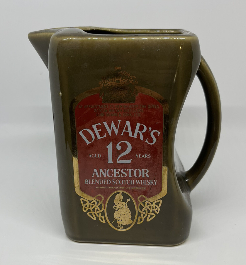 Vintage DEWAR'S Ancestor Scotch Whiskey Ceramic Pitcher Wade PDM England