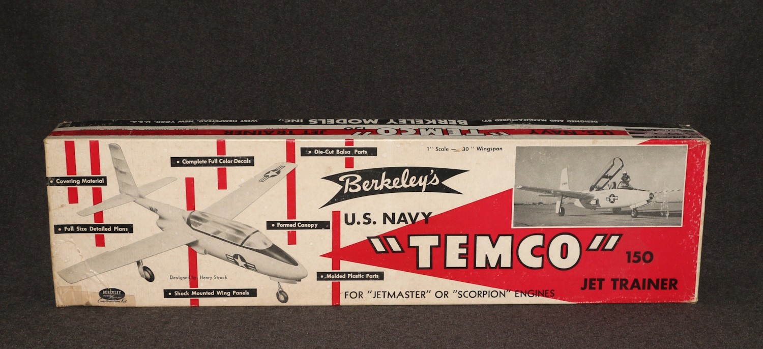 RC Airplane Berkeley's Navy Temco Control Line Jet Trainer BalsaKit 30" Wingspan