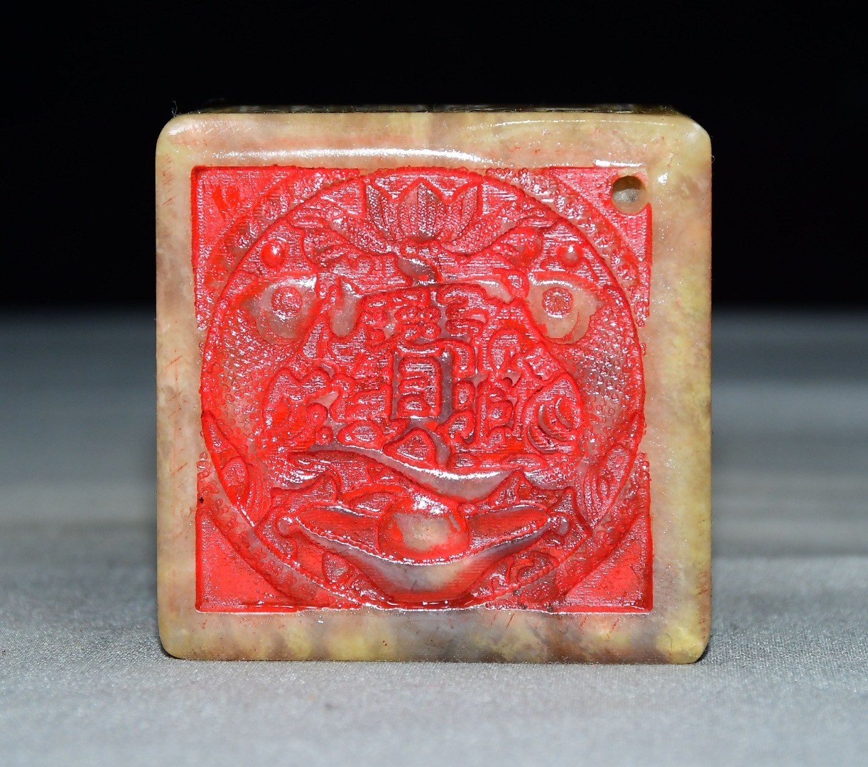 Exquisite Shoushan Stone Six Sided Seal Ornament
