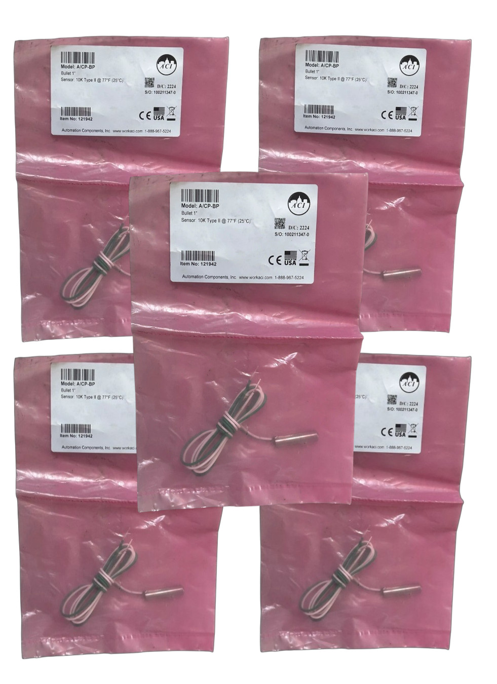 5 Pc Temperature Sensor #141942 Temp Probe (10K) A/CP-BP - Type II @ 77 Degrees