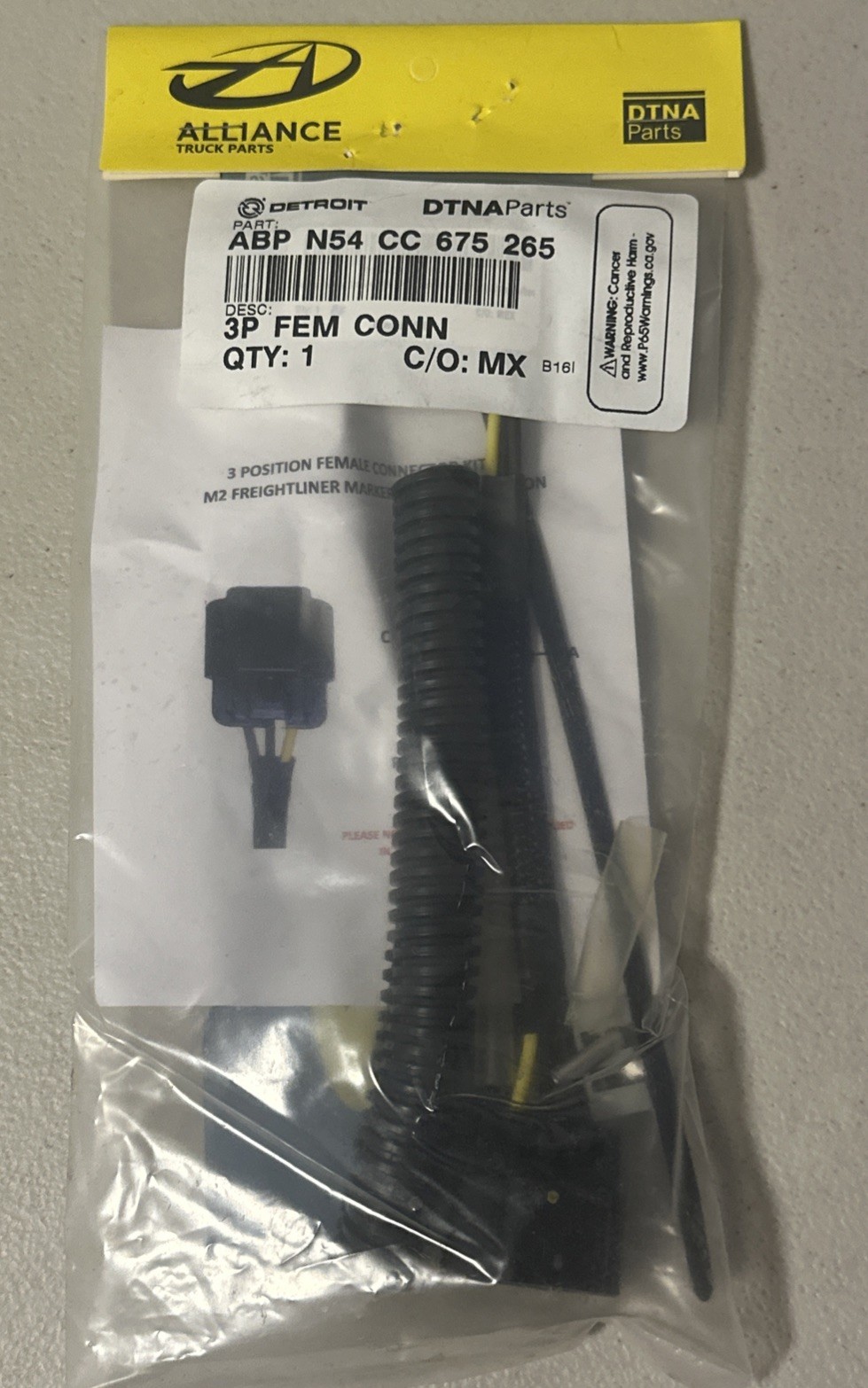 NEW Alliance ABP N54-CC-675-265, 3 Pos Fml Conn Kit