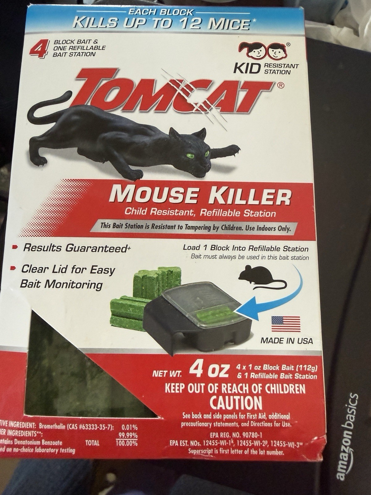 TomCat Mouse Killer Refillable Bait Station With 4 Bait Blocks