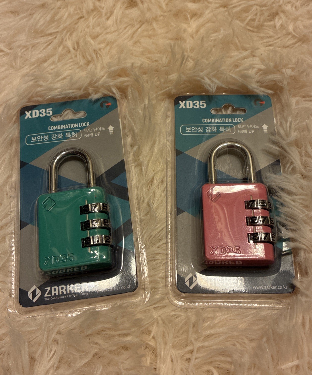 2 Pack ZARKER XD35 Padlock- 3 Digit Combination Lock for Gym, Sports, School