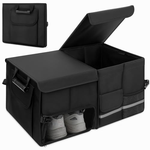 Trunk Organizer for SUV - 60L, Foldable Car Trunk Organizer Bags with Lid